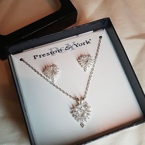 Heart earrings and necklace set